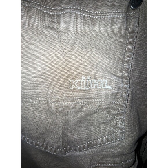 Kuhl Kanvus Jean Mens 36x32 khaki Vintage Patina Dye Canvas Pants Hiking Outdoor - Picture 7 of 10